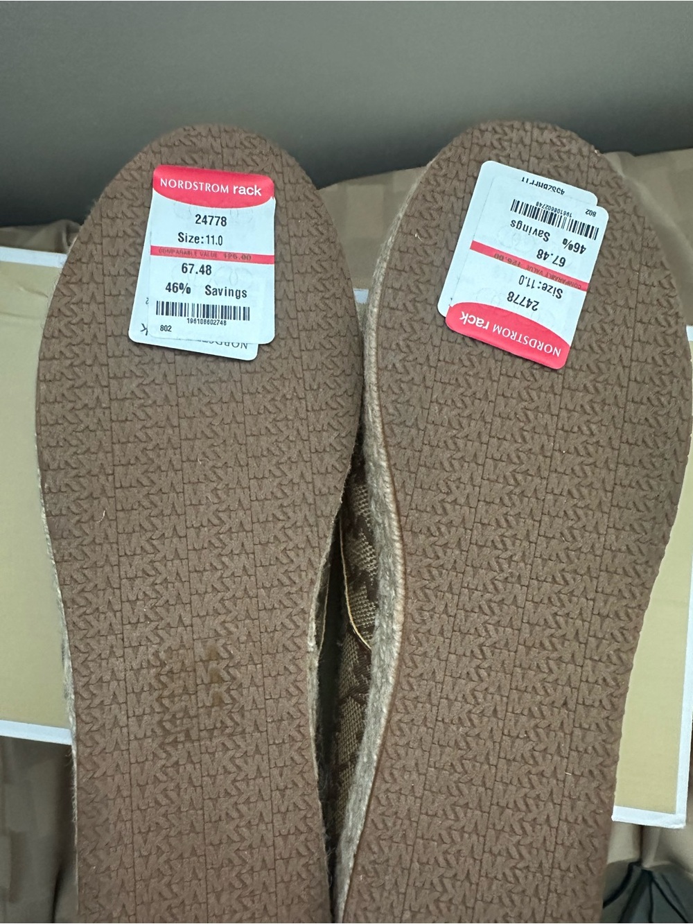 Michael Kors Tan & Brown MK Women’s Logo Slip-On Loafers - Size 11 - New in Box - Picture 3 of 5